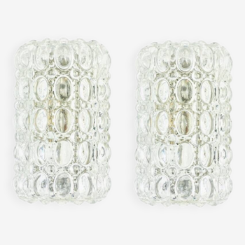 Pair of Bubble Glass Wall Lights/Sconces by Helena Tynell for Limburg, Germany, 1970s