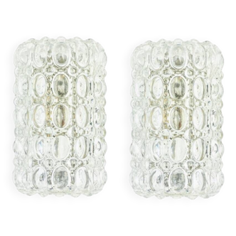 Pair of Bubble Glass Wall Lights/Sconces by Helena Tynell for Limburg, Germany, 1970s