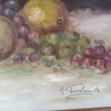 Nature morte aux fruits signée datée et encadrée 54cmX42cm