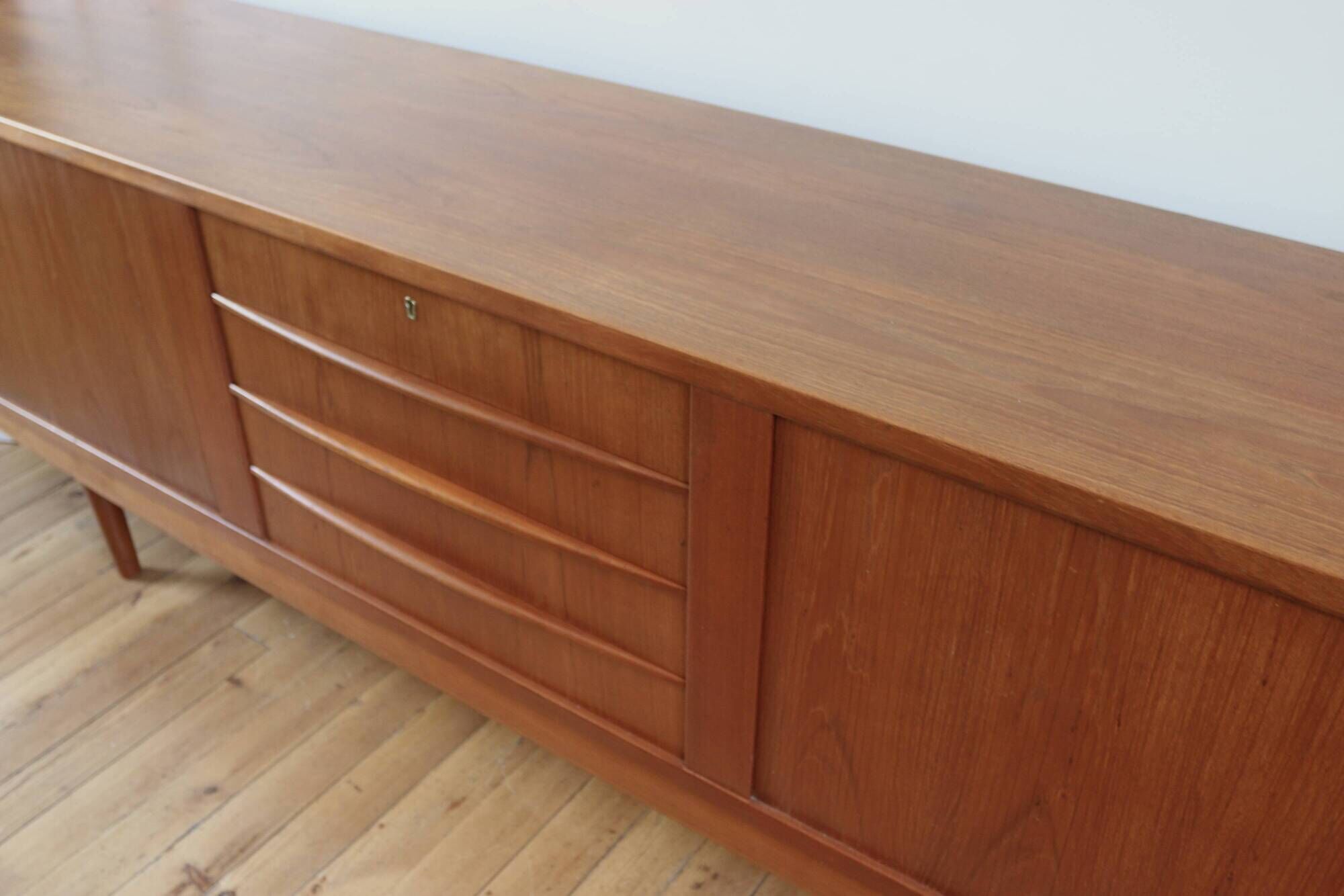 Large vintage Danish teak sideboard from the 1960s.