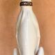 Large white glazed ceramic greyhound – signed – 92 cm
