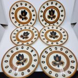 Boch la Louvière Kimono plate set Belgium 1970 (Set of 7)