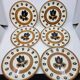 Boch la Louvière Kimono plate set Belgium 1970 (Set of 7)