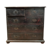 Teak officer's chest of drawers