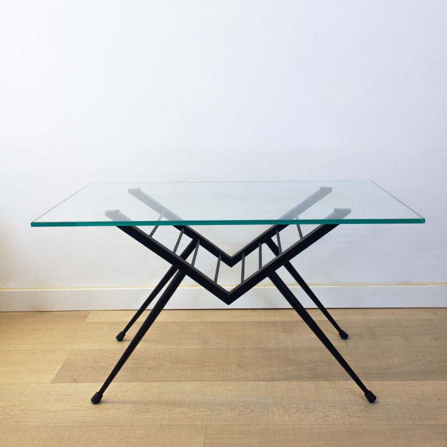 Metal and Glass Coffee Table, Spain, 1970's
