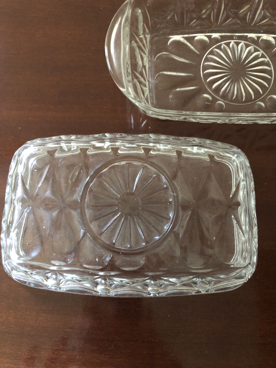 Glass butter dish