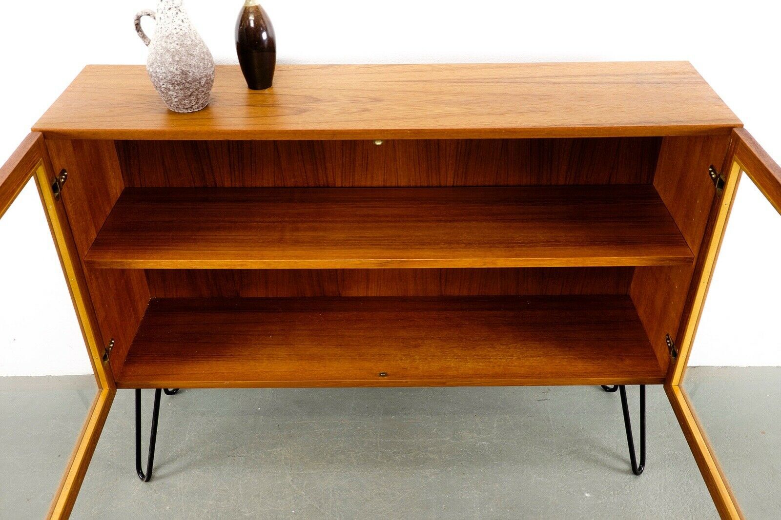 Vintage teak shopping shop window shelf 60s