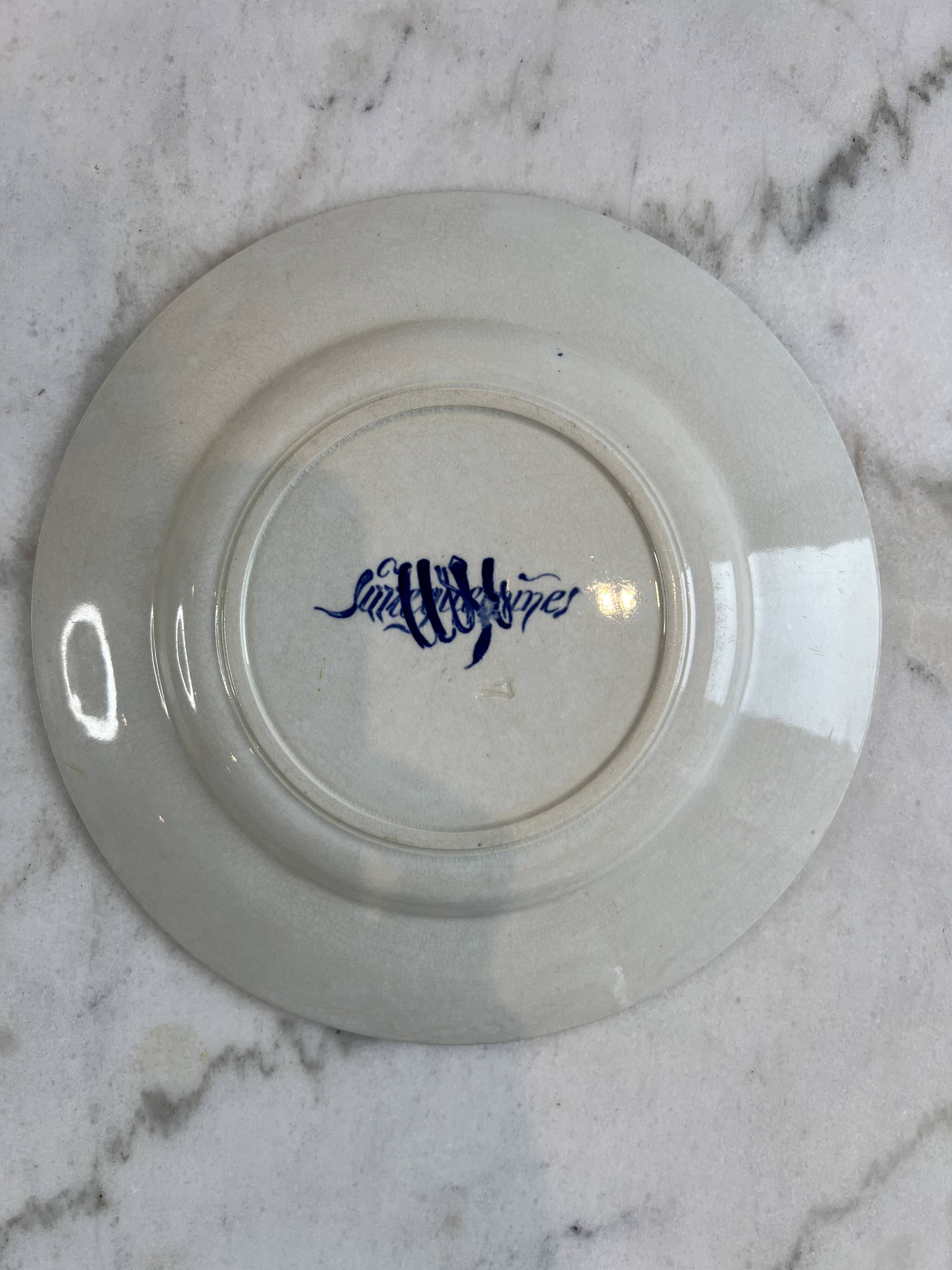 Small plate iron earth Sarreguemines Cluny