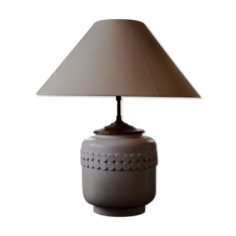 French white glazed ceramic table lamp c. 1950