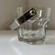 Vintage Italian crystal and silver metal ice bucket