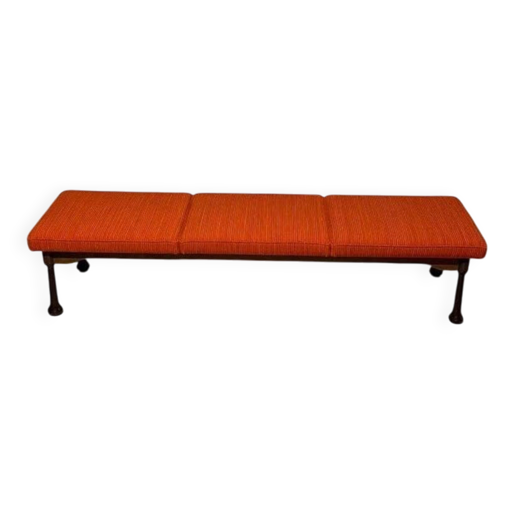 Colourful wooden bench with fabric, 1960s