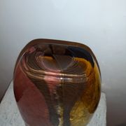 Vase verre soufflé moulé années 80