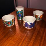 3 Coquetiers + salt shaker Villeroy Boch acapulco , vintage , ceramic