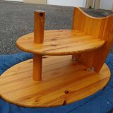 Asymmetrical coffee table in vintage pine year 70