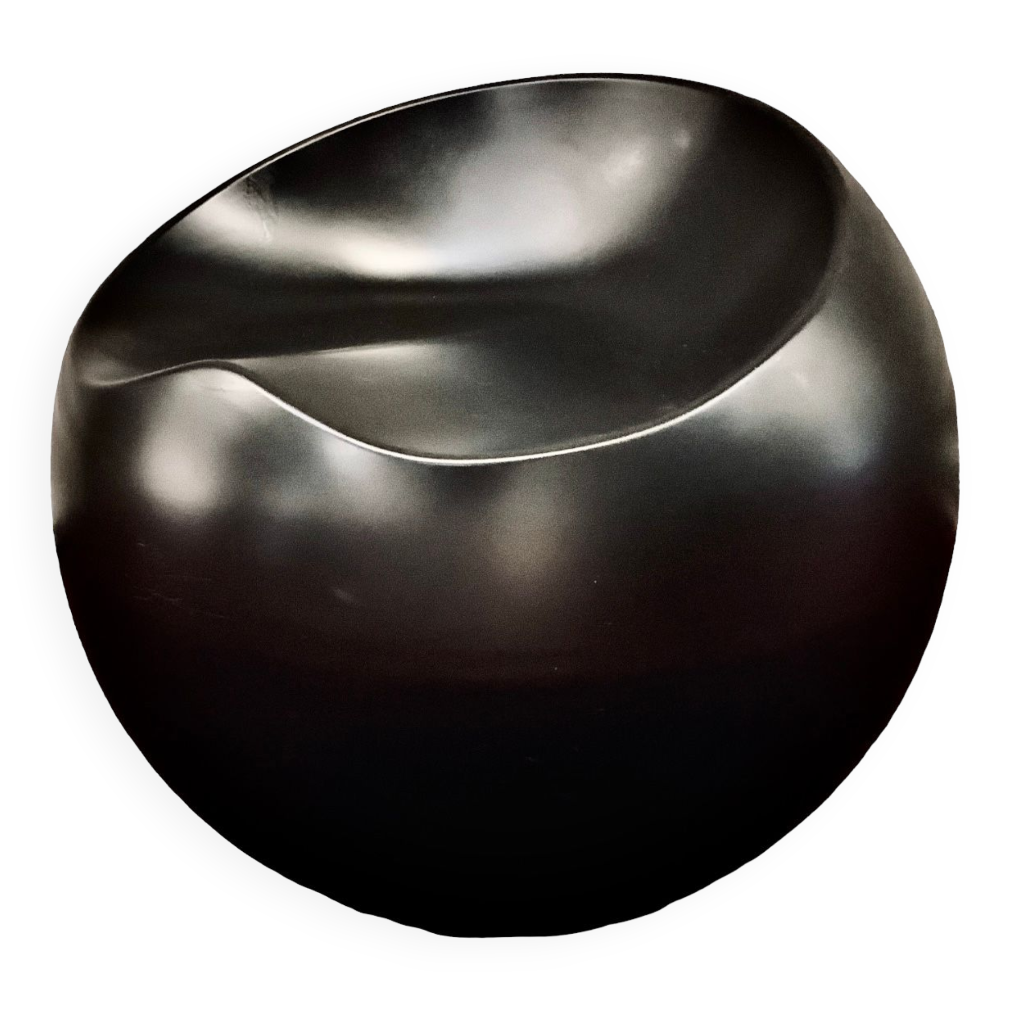 Side stool "ball" 1970s/80s in black lacquered resin