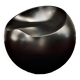 Side stool "ball" 1970s/80s in black lacquered resin