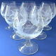 Suite of six tasting glasses of engraved crystal cognac