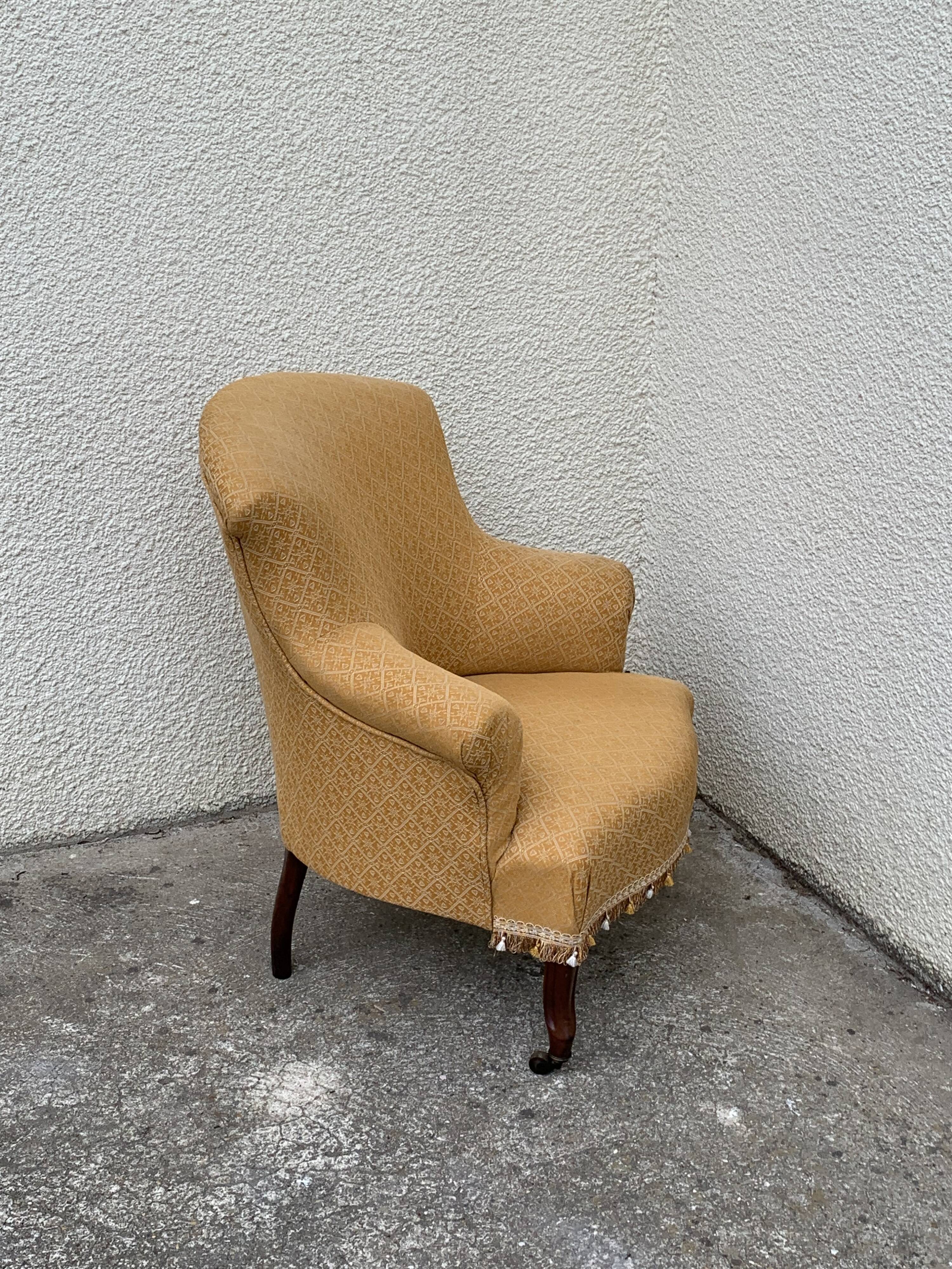 Toad armchair style Napoleon III fringe pompoms