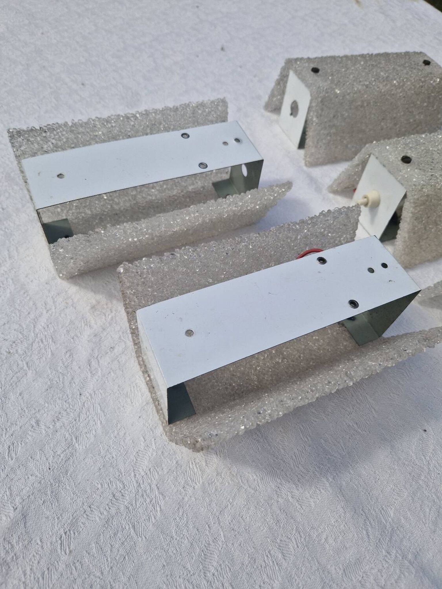 5 perspex wall lights, 1960s-70s