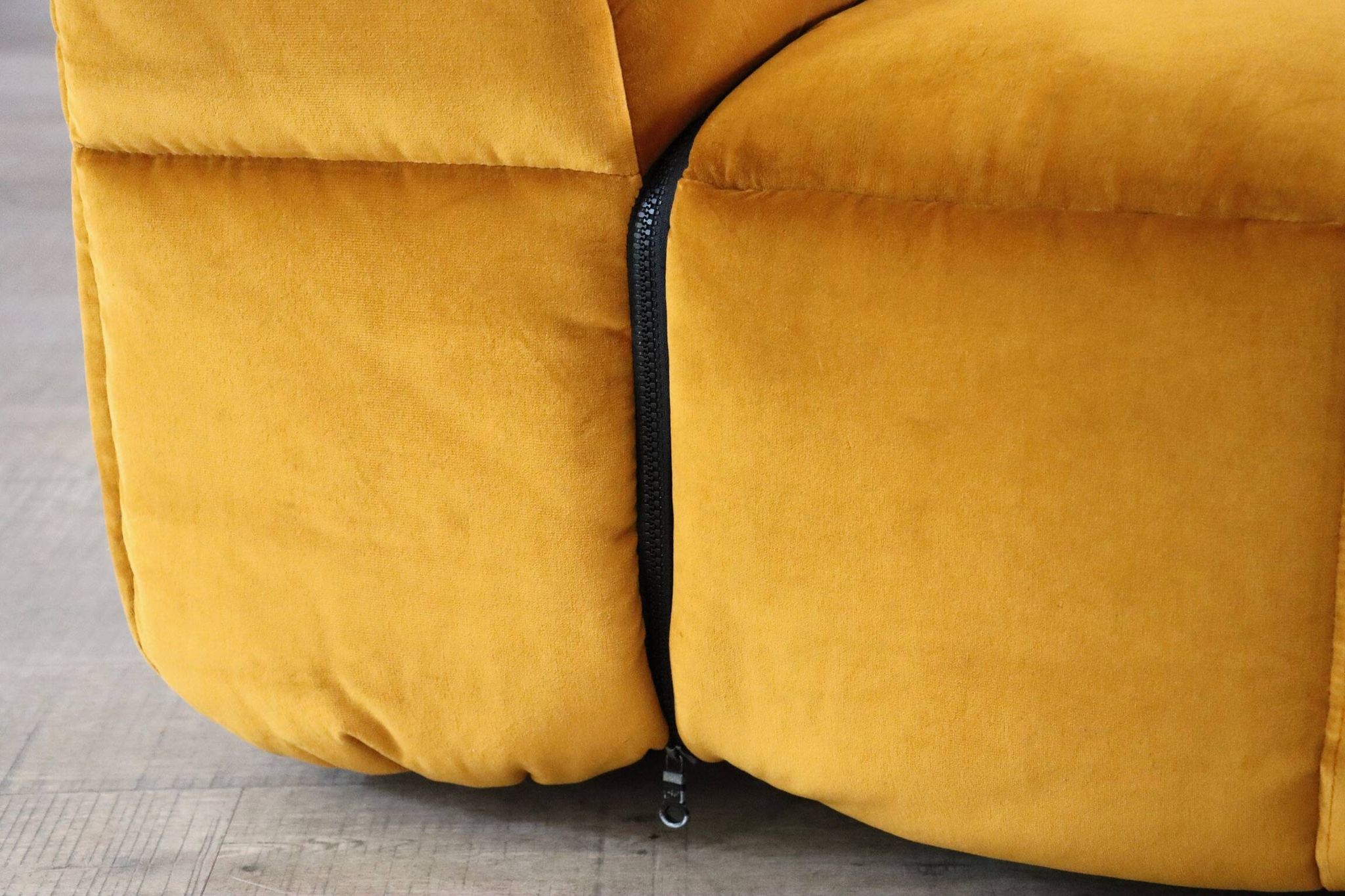Cini Boeri for Arflex Modular Strips Sofa in Ocre velvet, Italy 1968