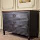 Louis XVI chest of drawers in black patinated oak, 18th century