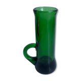 Green glass candle holder 70s