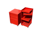 Prisunic 1970 metal trolley and box