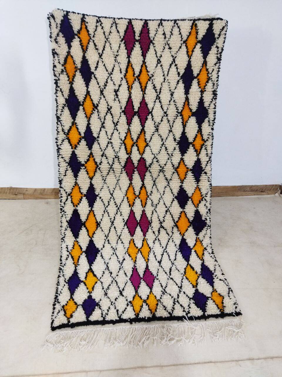 Handmade moroccan berber rug 190 x 100 cm