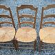 6 vintage mulched oak chairs