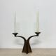 Brutalist bronze candle stick by Michael Harjes , 1970s