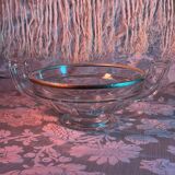 Val Saint Lambert Crystal Fruit Bowl | Silver Rim | Art Deco