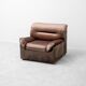 Pair of vintage lounge armchairs in brown velvet – 1970s