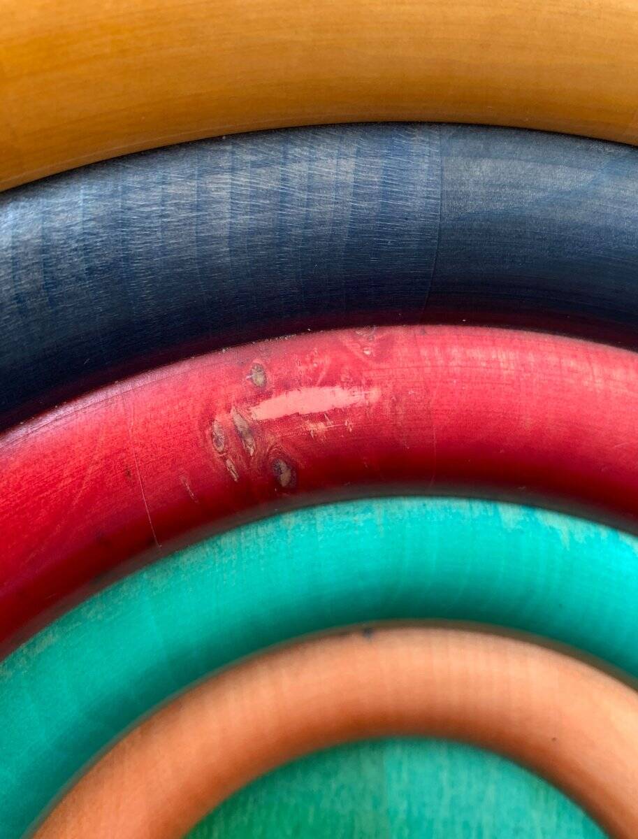 Italian postmodern wooden bowl by Pietro Manzoni