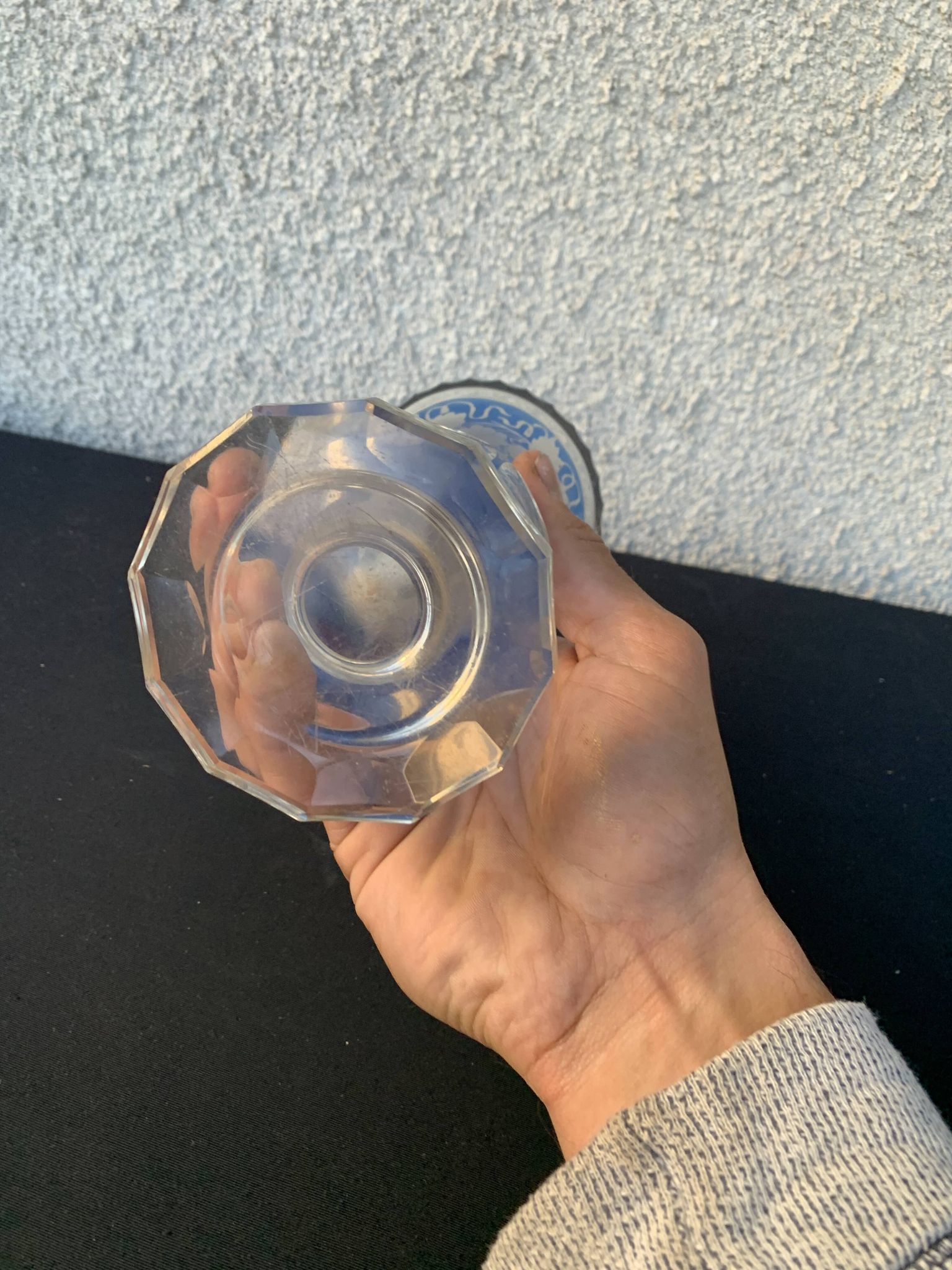 blue crystal vase medici shape