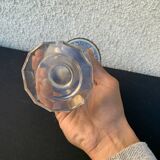 vase bleu en cristal  forme medici