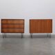 Pair of honey coloured cabinets by Alfred Hendrickx for Belform, 1950s