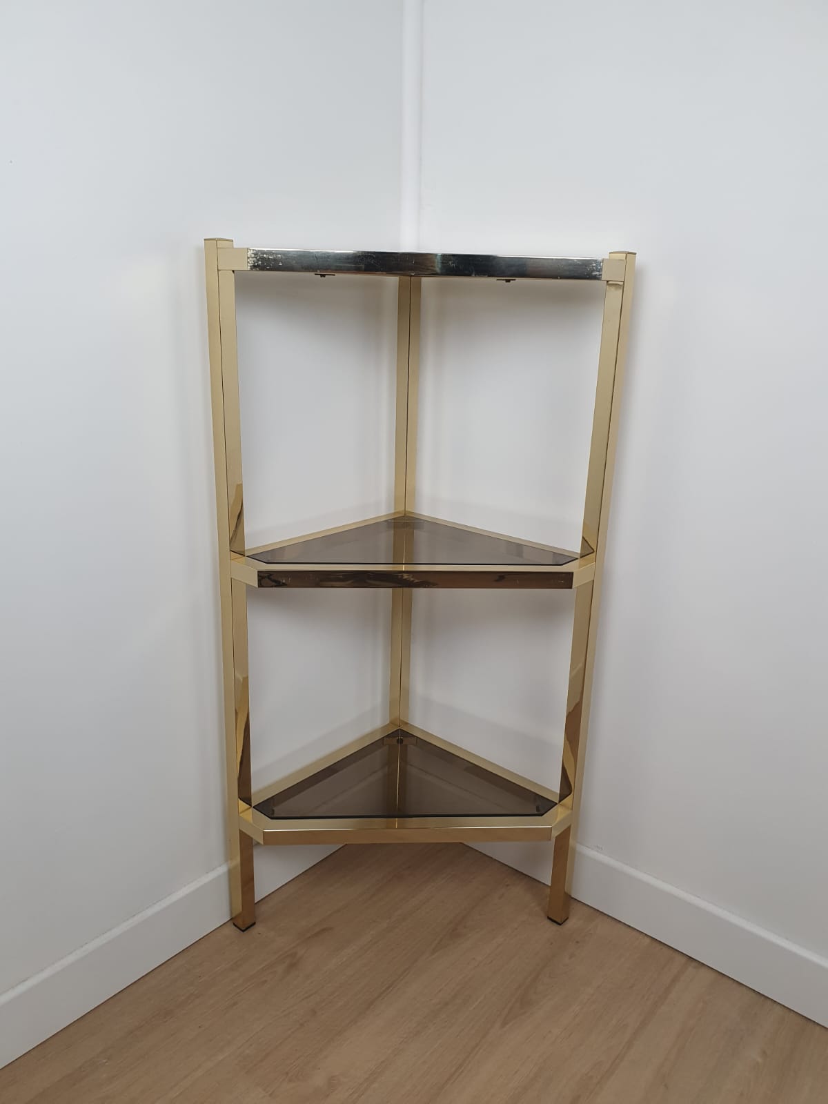 Pair of 70s corner shelves