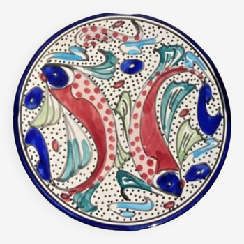Multicolored fish ceramic decorative wall plates