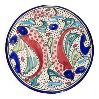 Assiettes murale décorative céramique poissons multicolore