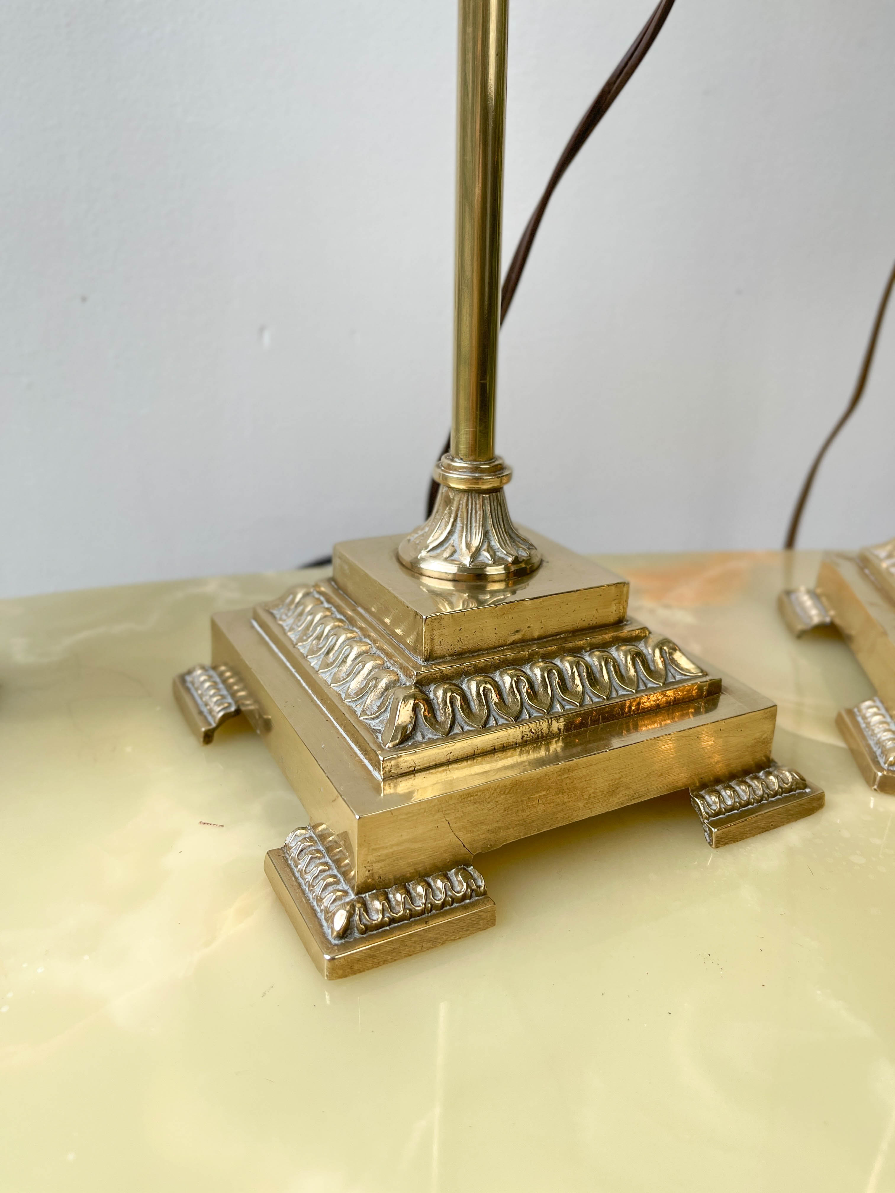 Pair of art deco style "up and down" swan neck desk lamps