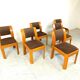 Vintage brutalist dining chairs, set of 6 - 1970s