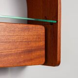 Domus wall console with lighting and glass