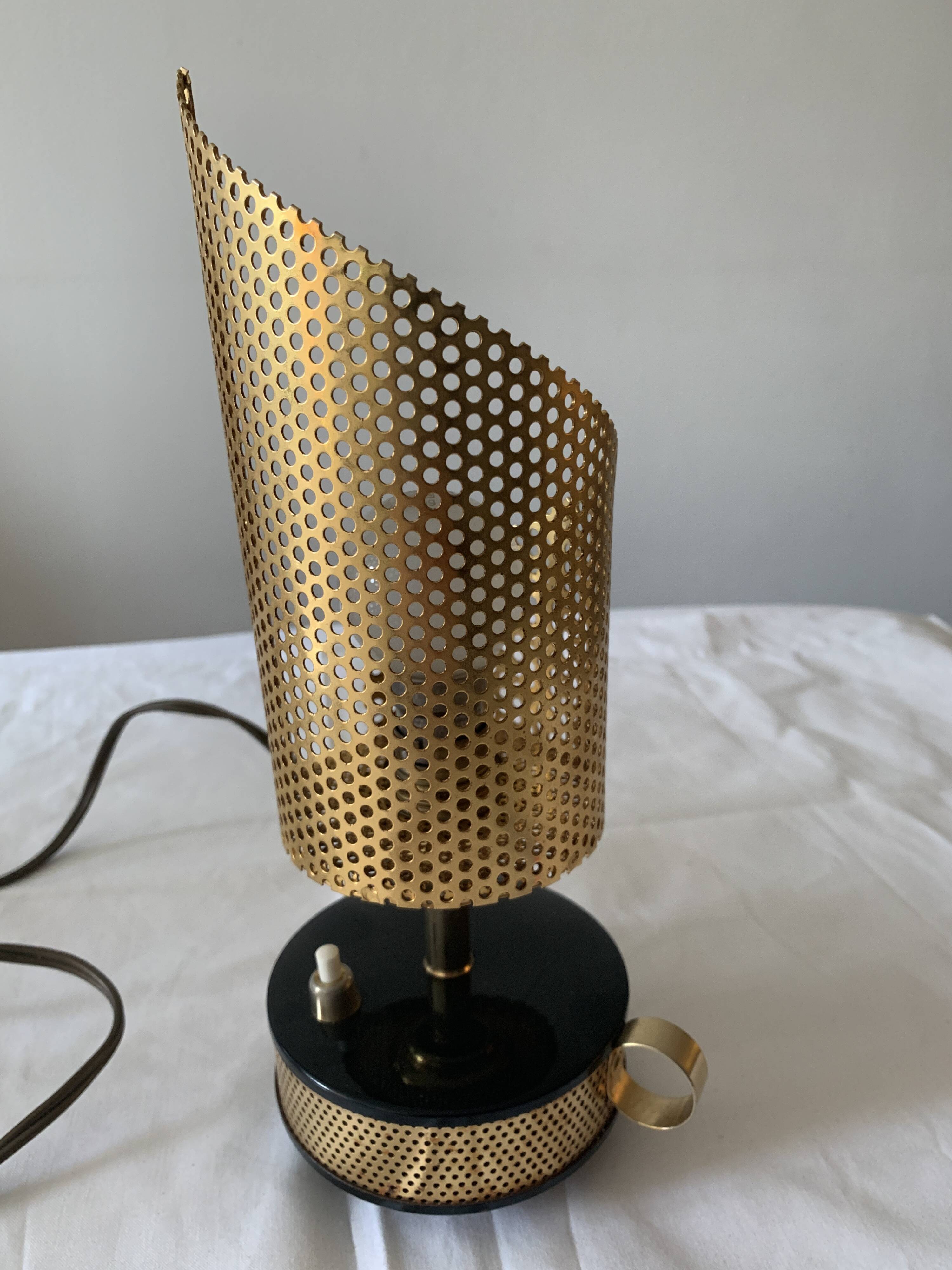 Perforated metal night light.