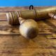 Wooden coat rack from the 60s with 3 hooks