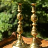 Bougeoirs anglais en laiton
