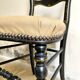 Napoleon III chair in black wood and beige skaï