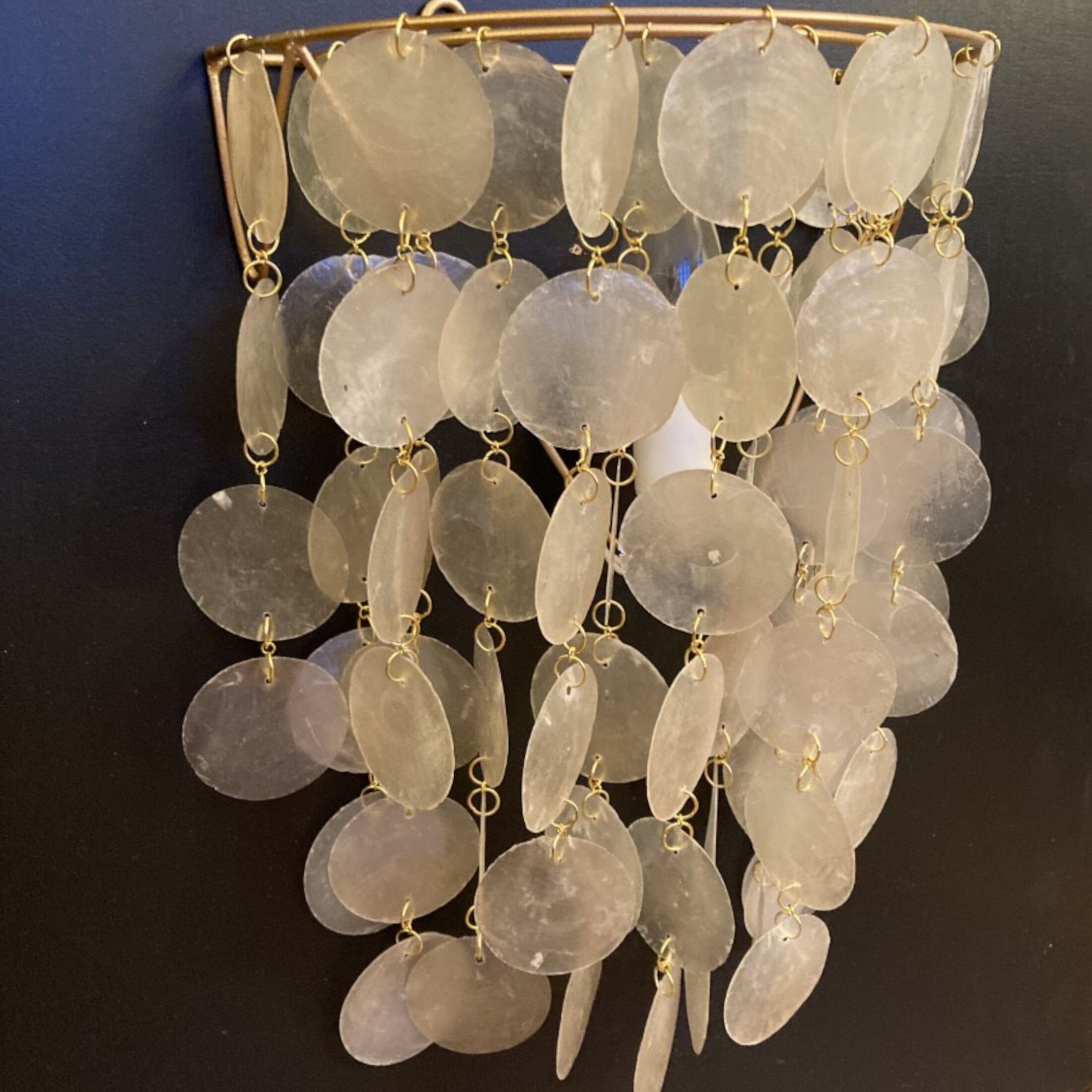 Beautiful pair of mother-of-pearl appliques, 1950, 1960, vintage 25x35cm