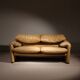Leather Seating Group ‚Maralunga‘ by Vico Magistretti for Cassina