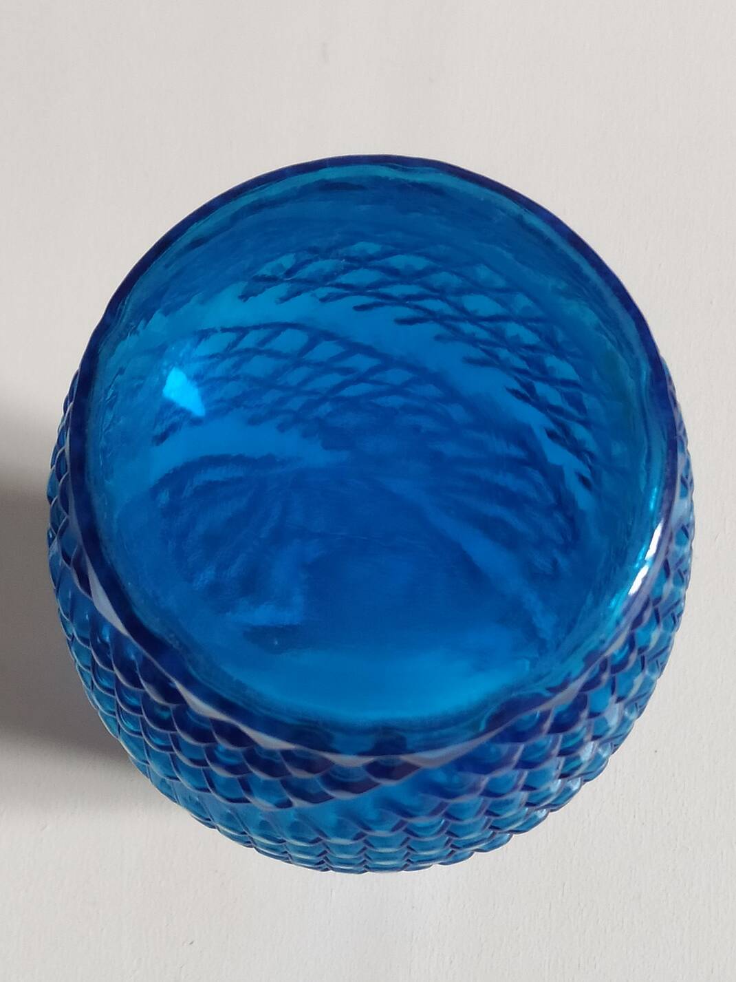 Vase verre bleu