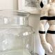 Vase en verre transparent